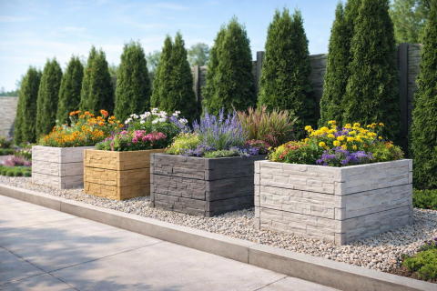 Betonové vyvýšené záhony